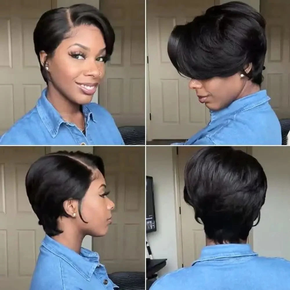 Side Part Pixie Cut Short Bob Unit