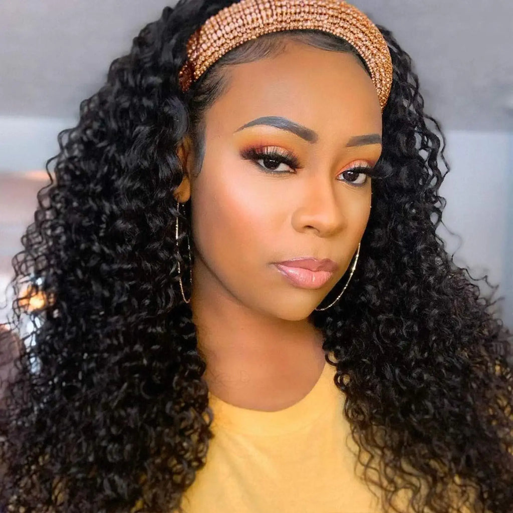 Natural Color Water Wave Headband Unit