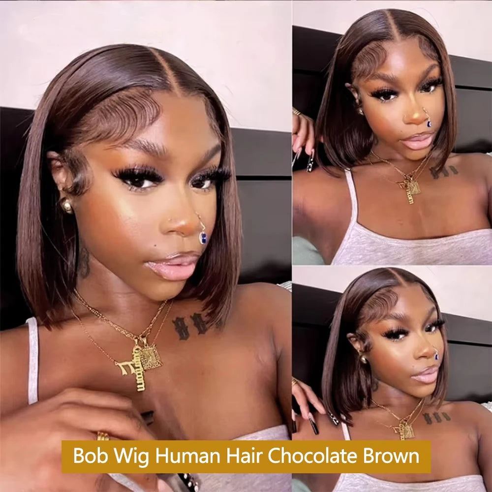 Chocolate Brown Straight Bob Unit