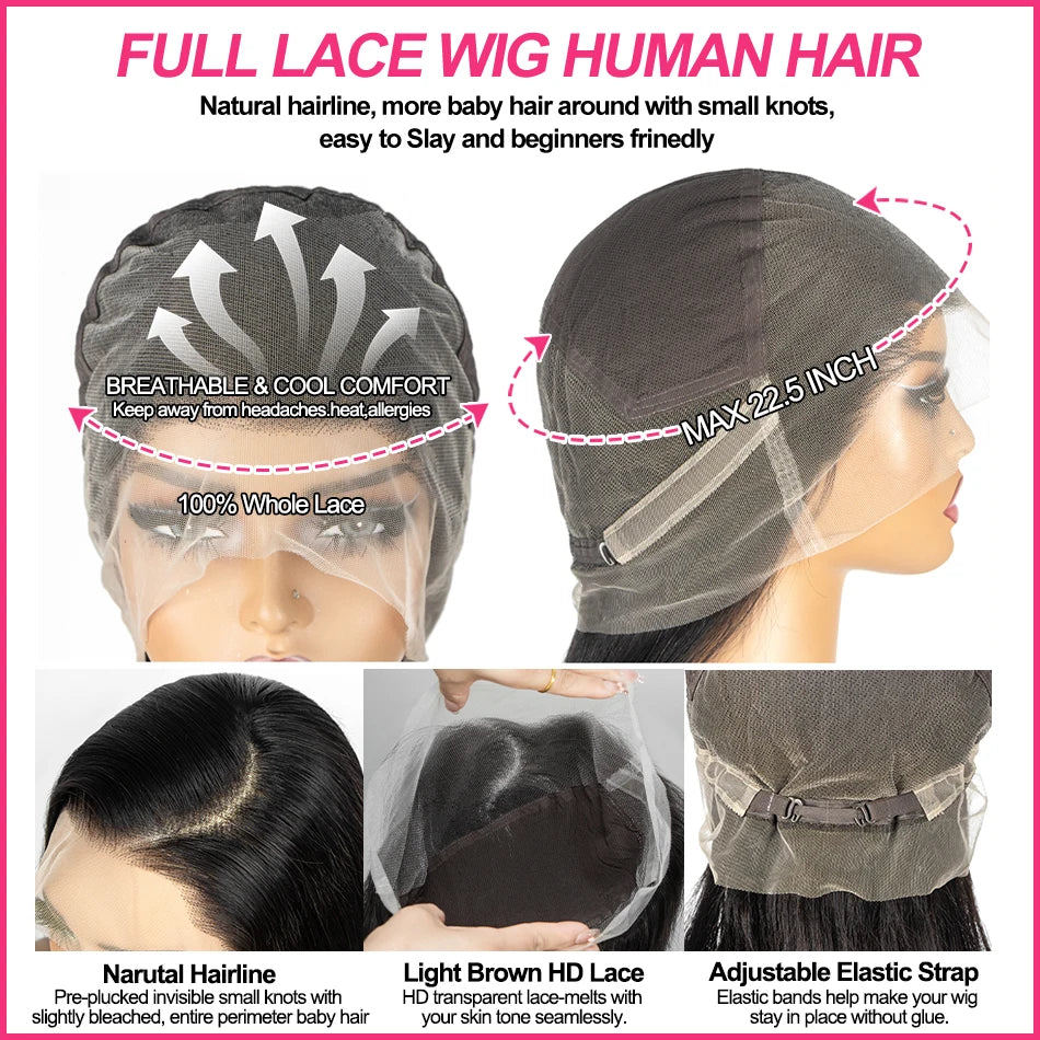 Natural Color Full Lace Pre-Plucked Straight Unit