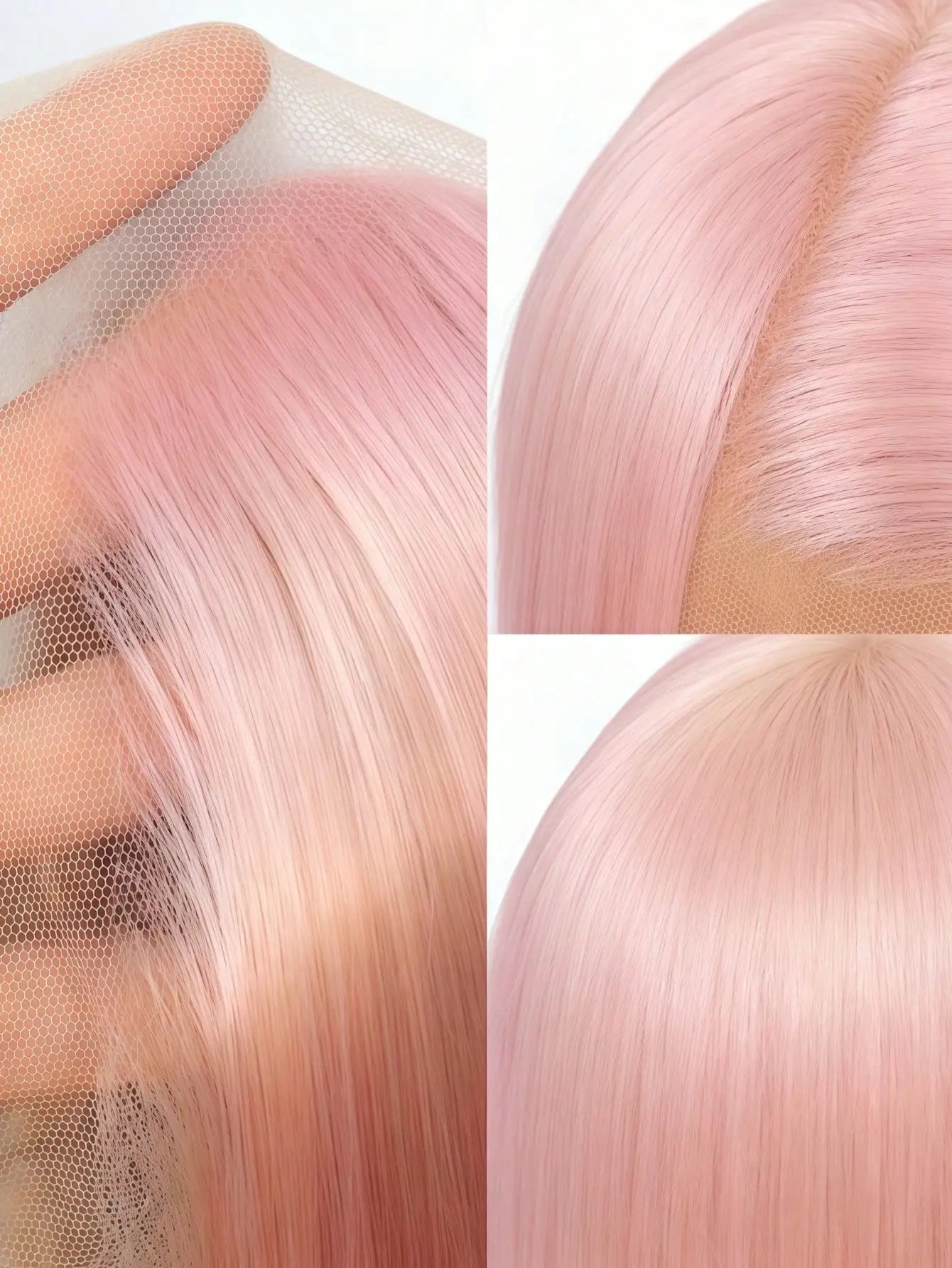 Pre Plucked Glueless Gradient Pink Curly Unit with Baby Hair