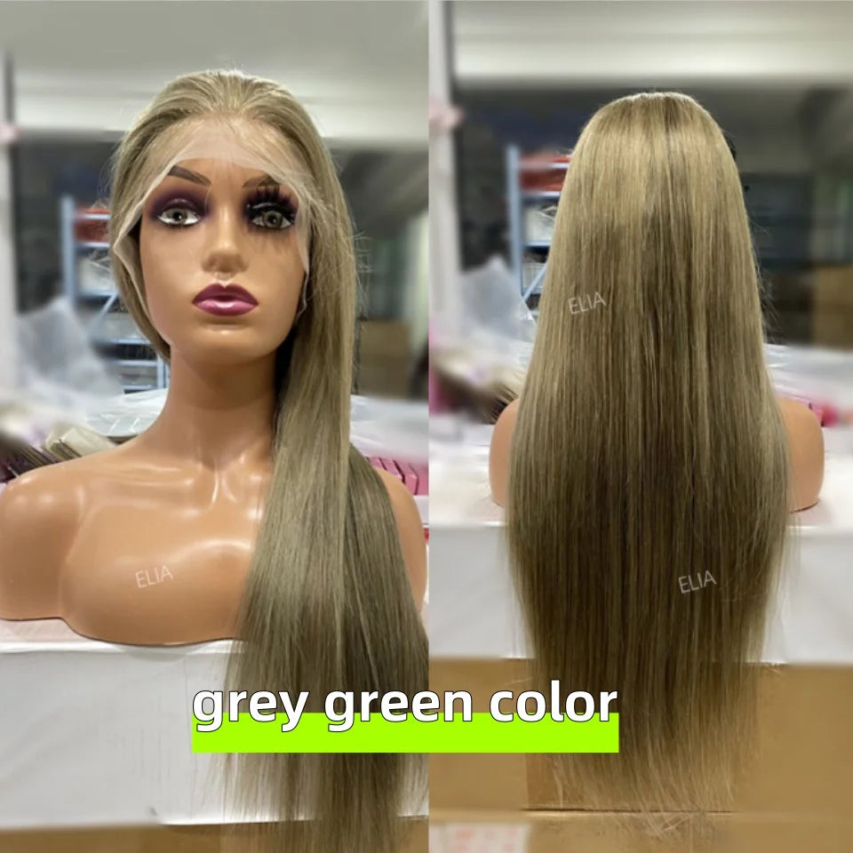 Preplucked Grey Green Straight Unit