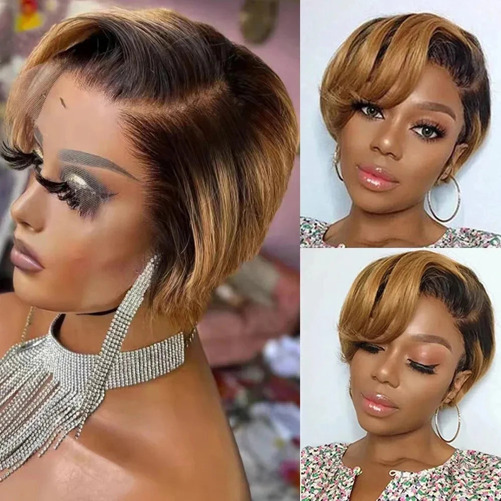 Side Part Pixie Cut Short Bob Unit