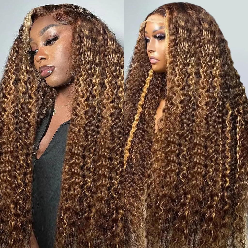 P4/27 (Brown) Blonde Highlight Ombre Water Wave Unit