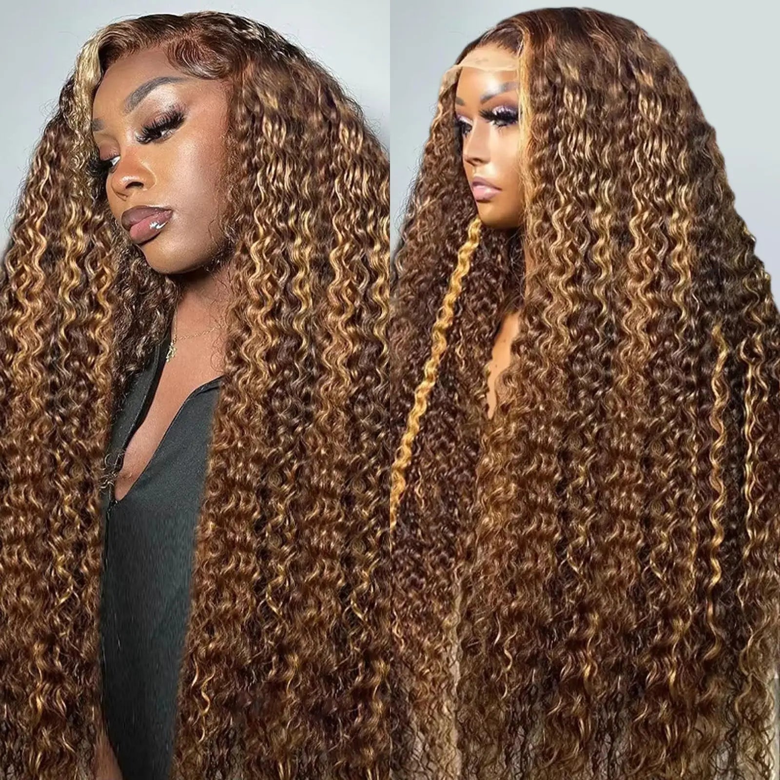 P4/27 (Brown) Blonde Highlight Ombre Water Wave Unit