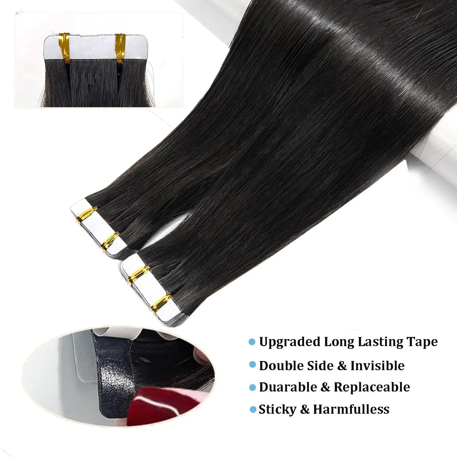 Invisible Seamless Natural Color 60G-360G Tape In Extensions