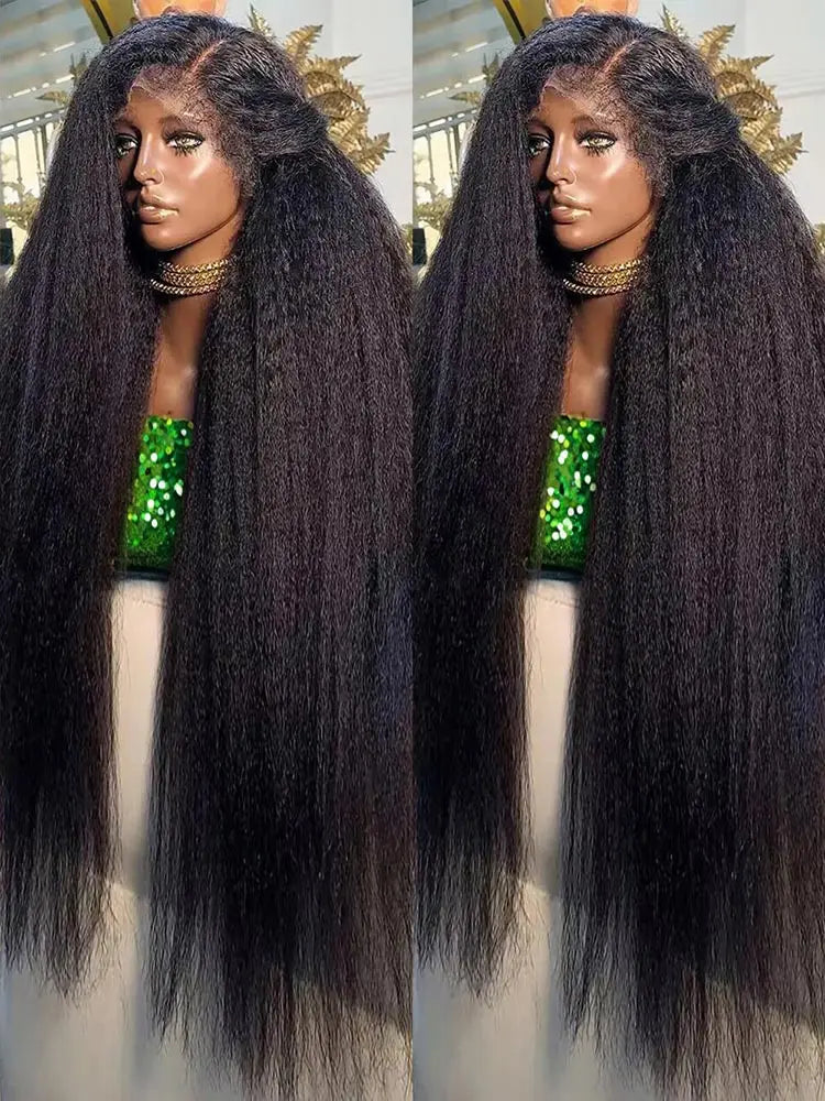 300% Density 360 Lace Kinky Yaki Straight Preplucked Unit