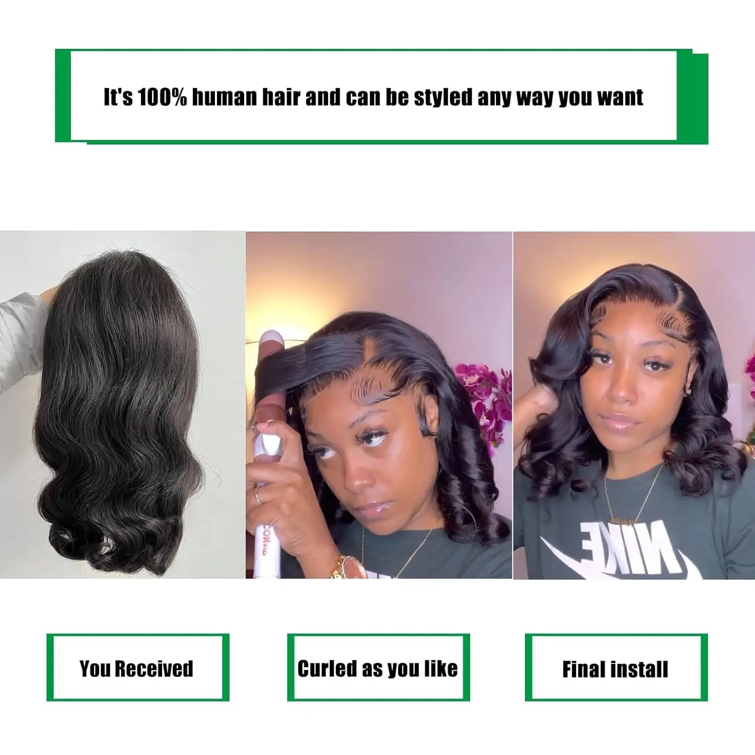 Natural Body Wave Short Bob Unit
