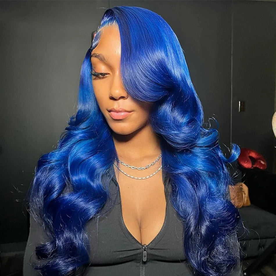 Blue Body Wave Human Hair Unit