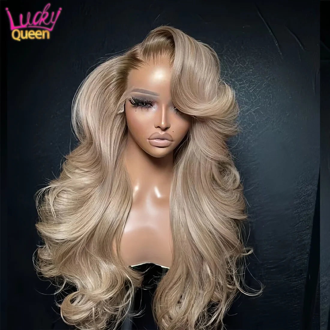 Brown Root Ash Blonde Ombre Body Wave Unit