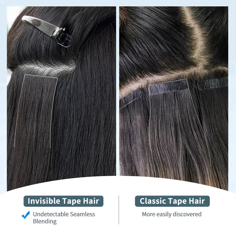 Invisible Seamless Natural Color 60G-360G Tape In Extensions