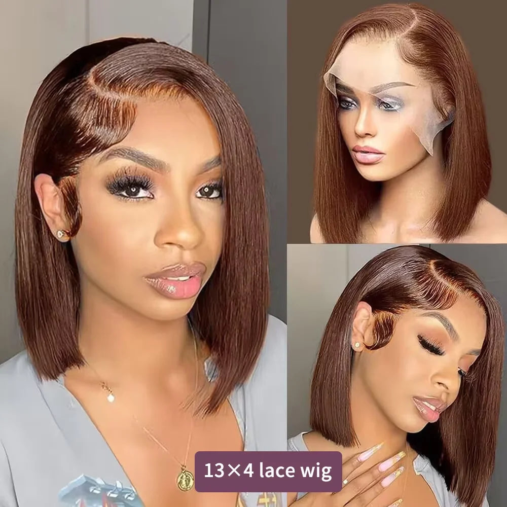 Chocolate Brown Straight Bob Unit