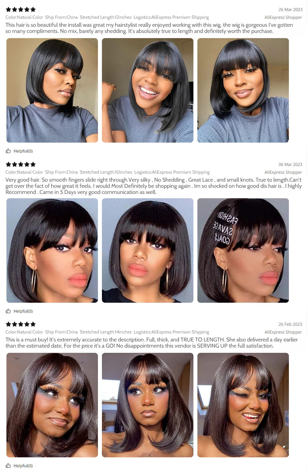 Straight Short Bob with Bang Unit