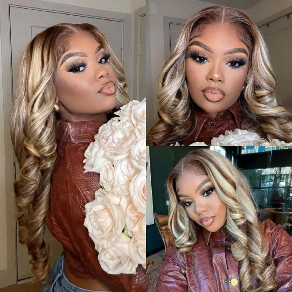 Blonde Brown 4/613 Straight/Body Wave Unit